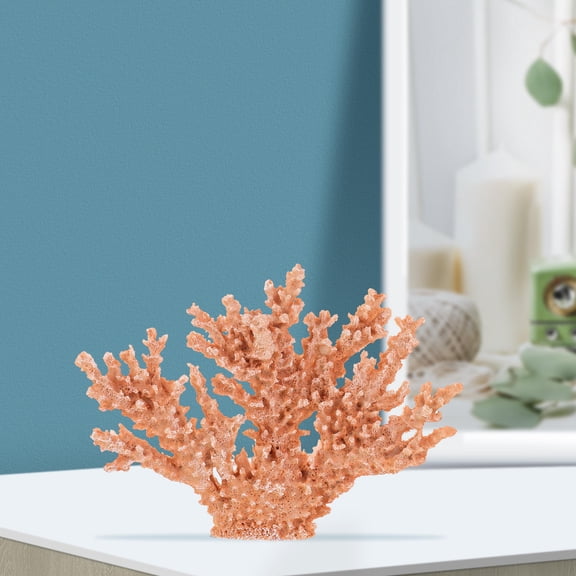 FESTFENDS Resin Figurine 1Pcs Compact Coral Shape Decoration 13.4x9.4x1.6in for Tabletop