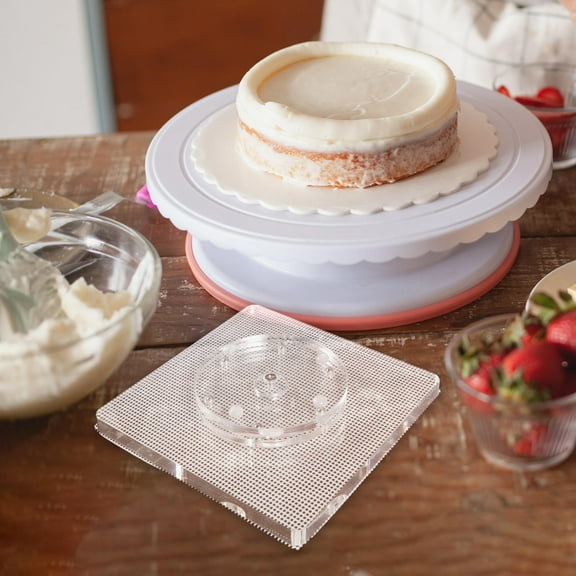 FESTFENDS Revolving Cake Turntable 1Pack Acrylic Rotating 6x6in Clear Appearance
