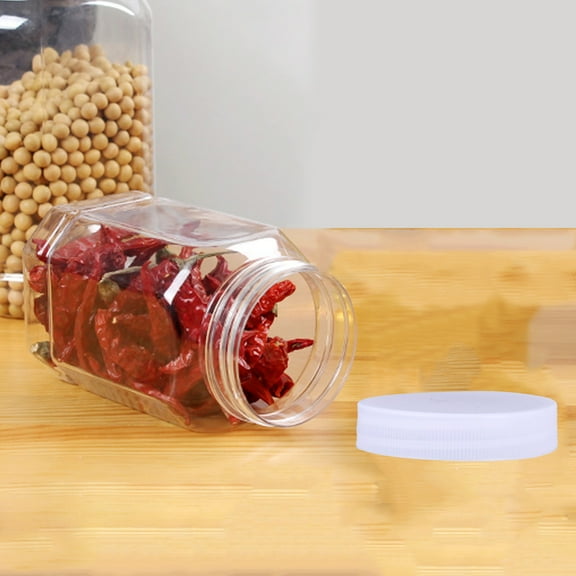 FESTFENDS Rice Container Airtight Storage Containers Transparent Plastic for Cereal Flour Sugar 8pcs 360ml