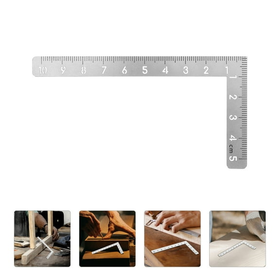 FESTFENDS Right Angle Ruler Woodworking Marking Ruler 1Set for DIY Lovers and Woodworking Silver