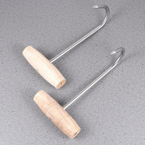 FESTFENDS Roast Hooks 2Pcs T-Shaped Stainless Steel for Settings Meat Processing Kitchen Tool