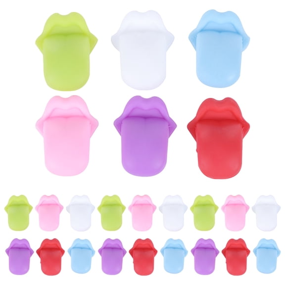 FESTFENDS Silicone Wine Markers 24Pcs Tongue Shaped for Drink Identification at Parties