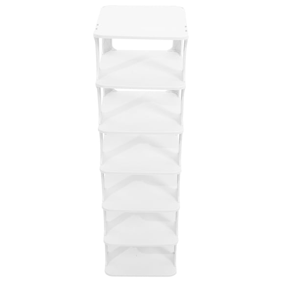 FESTFENDS Sloping Narrow Shoe Rack 1 Set Minimalist Style Shoe Holders In White Plastic For Efficient Storage