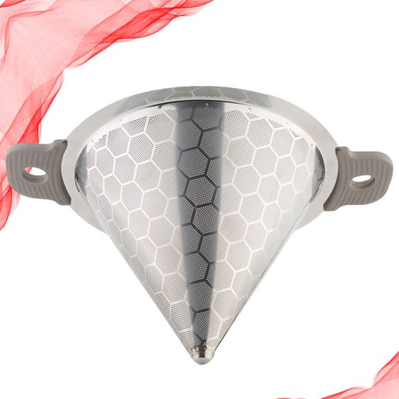 FESTFENDS Stainless Steel Tea Filter Funnel Net for Making Tea Silver Singlelayer Fine Strainer 7.87 Inches