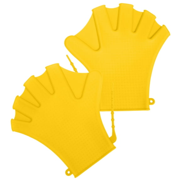FESTFENDS Surfing Gloves 1 Pair Yellow Silicone Paddles for Body Surfing Diving