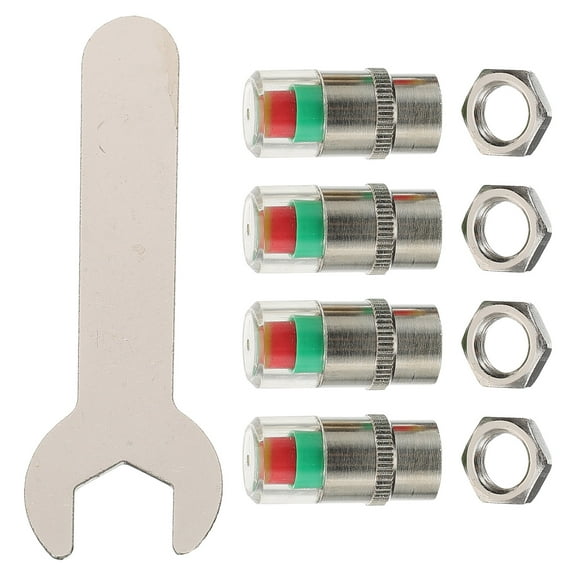 FESTFENDS Tire Pressure Monitor Valve Caps Silver 1 Set 0.91X0.47X0.47in Metal