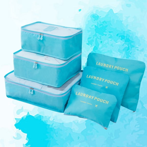 FESTFENDS Waterproof Travel Storage Bag 6Pcs Rectangular for Backpacking Business Trip Family Holidays 11.8x7.9x4.7in