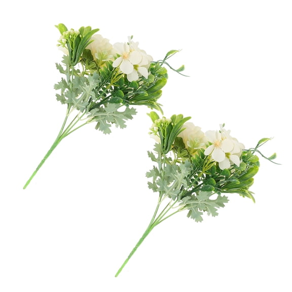 FESTFENDS Yellow Flower Decor 2Pcs Artificial Flowers Cloth Plastic Diy Non Wilting For Home Party 16x16x26Cm