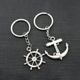 thumbnail image 1 of FESTFENDS Zinc Alloy Keychain 2Pack Rudder Anchor Shape Stylish Accessory For Couples, 1 of 8