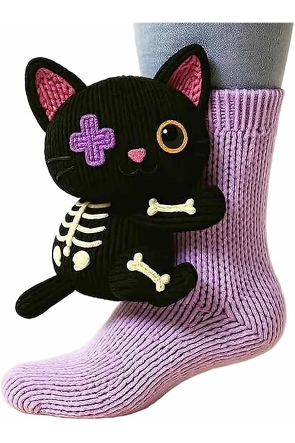 3D Knit Animal Socks, 2025 New Funny Novelty Christmas Floor Socks, Cute Alligator Shark Crochet Knit Sock