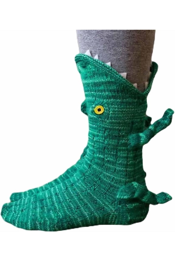 3D Knit Animal Socks, 2025 New Funny Novelty Christmas Floor Socks, Cute Alligator Shark Crochet Knit Sock
