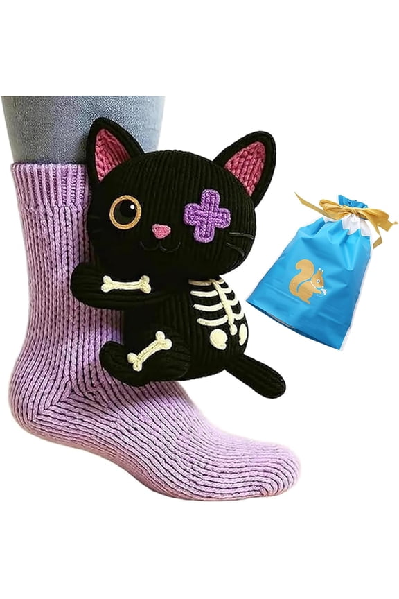 3D Knit Animal Socks, Funny Highland Cow Socks for Women & Girls, Christmas Gift, Compression for Warmth & Comfort