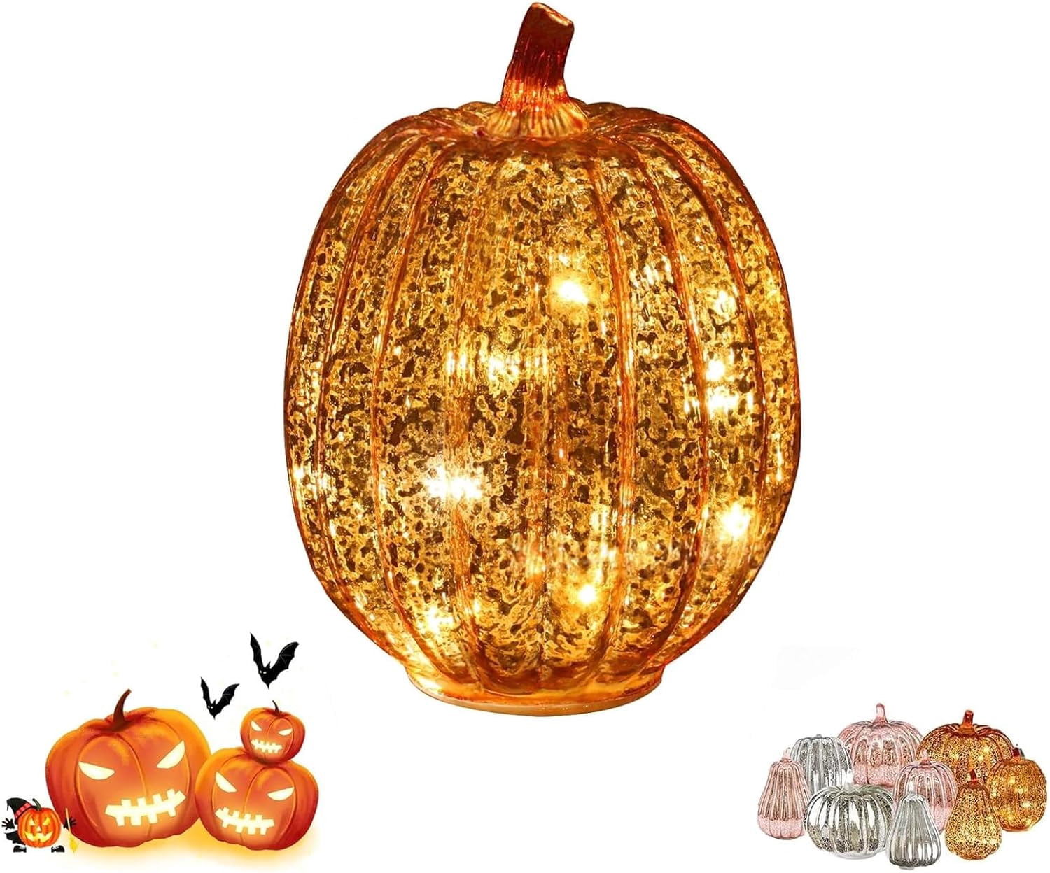 Small Led Pumpkins FESTILA Cherishous Twinkle LED Light Pumpkins, Illuminated Starry Night ...