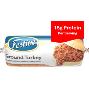 FESTIVE Ground Turkey, Frozen, 1 lb Roll