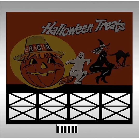FESTIVE HALLOWEEN TREATS BILLBOARD ANIMATED SIGN-O-SCALE-LIGHTS, FLASHES & MORE