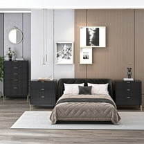 FESTIVO 3 Piece Bedroom Set - 2 of Nightstand, 1 of Chest - Black