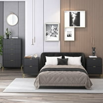 FESTIVO 3 Piece Bedroom Set - 2 of Nightstand, 1 of Chest - Black