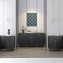 FESTIVO 3 Piece Bedroom Set - 2 of Nightstand, 1 of Dresser - Black