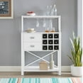 thumbnail image 1 of FESTIVO 32 in. White Wood Buffet Bar Cabinet Shelf Storage with Wine Rack with Marbling Pattern Countertop, 1 of 7