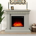 thumbnail image 1 of FESTIVO 46.5" Wide Electric Freestanding Fireplace w/ Realistic LED Flames - Off White, 1 of 6