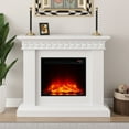 thumbnail image 1 of FESTIVO 46.5" Wide Electric Freestanding Fireplace w/ Realistic LED Flames - White, 1 of 6