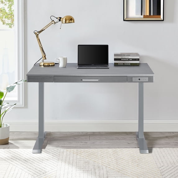 FESTIVO 47 in. Modern Adjustable Height Standing Desk w/ Drawer - Gray
