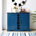 thumbnail image 1 of FESTIVO 47 in. Navy Blue Wood Buffet Bar Cabinet with Wine Rack with Marbling Pattern Countertop, 1 of 11