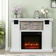thumbnail image 1 of FESTIVO 48" Freestanding Electric Fireplace with Mantel - White, 1 of 11