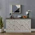 thumbnail image 1 of FESTIVO 48" Rustic Wood Finish Buffet Cabinet with 3 Doors - Ample Storage - 48" in Width Off White Natural Finish, 1 of 6
