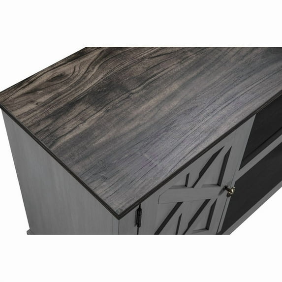 FESTIVO 54" Faux Raw Wood TV Stand for 60" TVs - 54" in Width Grey Natural Finish, Wood Finish Adjustable Shelving, Includes Hardware French, Modern &