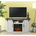thumbnail image 1 of FESTIVO 54 in. Saw Cut-off White Sliding Doors TV Stand for TVs up to 60 in. with Electric Fireplace, 1 of 5