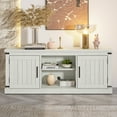 thumbnail image 1 of FESTIVO 58 in. Saw Cut TV Stand Entertainment Center for TVs up to 65 in. - Off White, 1 of 8