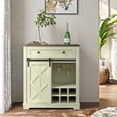 thumbnail image 1 of FESTIVO Chic Wine Cabinet with Glass Holder & Wine Rack - Light Moss Green, 1 of 9
