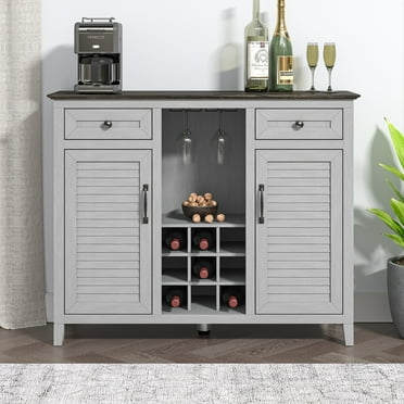 FESTIVO Elegant Wine Cabinet with Built-in wine rack - Grey