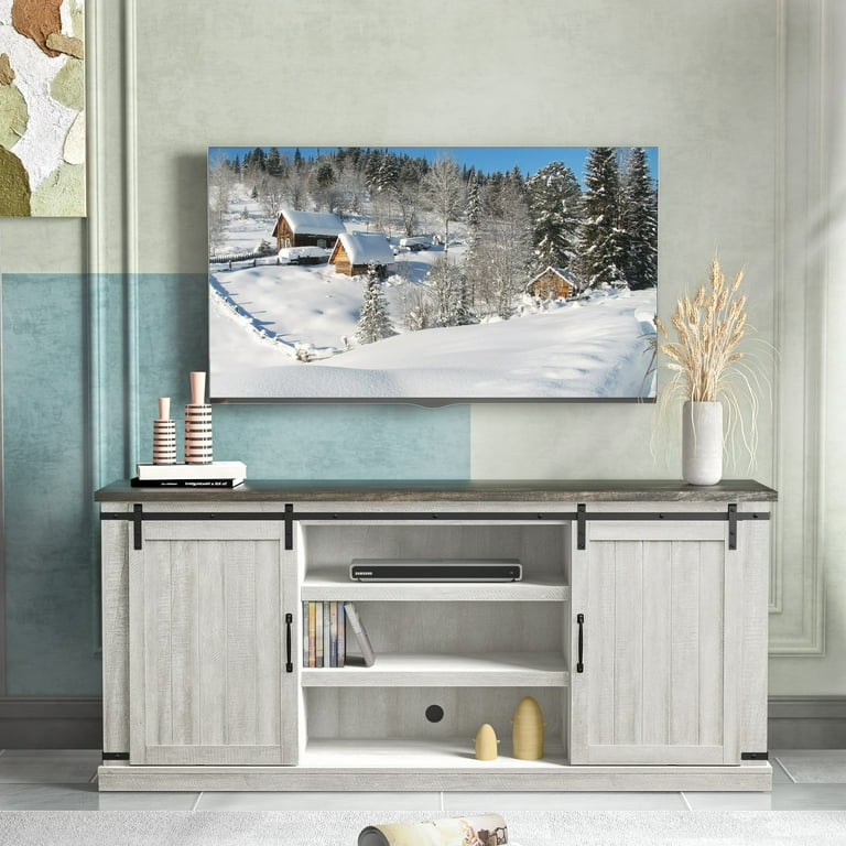 FESTIVO 68"" Farmhouse TV Stand, Entertainment Center for 75"" TV
