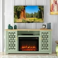 thumbnail image 1 of FESTIVO Farmhouse TV Stand with Electric Fireplace for up to 65" TVs -Green, 1 of 10