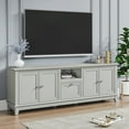 thumbnail image 1 of FESTIVO Rustic 72-Inch TV Stand with Adjustable Shelves, Hidden Storage - 72" in Width Light Grey, 1 of 5