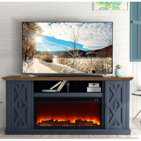 FESTIVO TV Stand For TVs Up To 78" With Fireplace Included