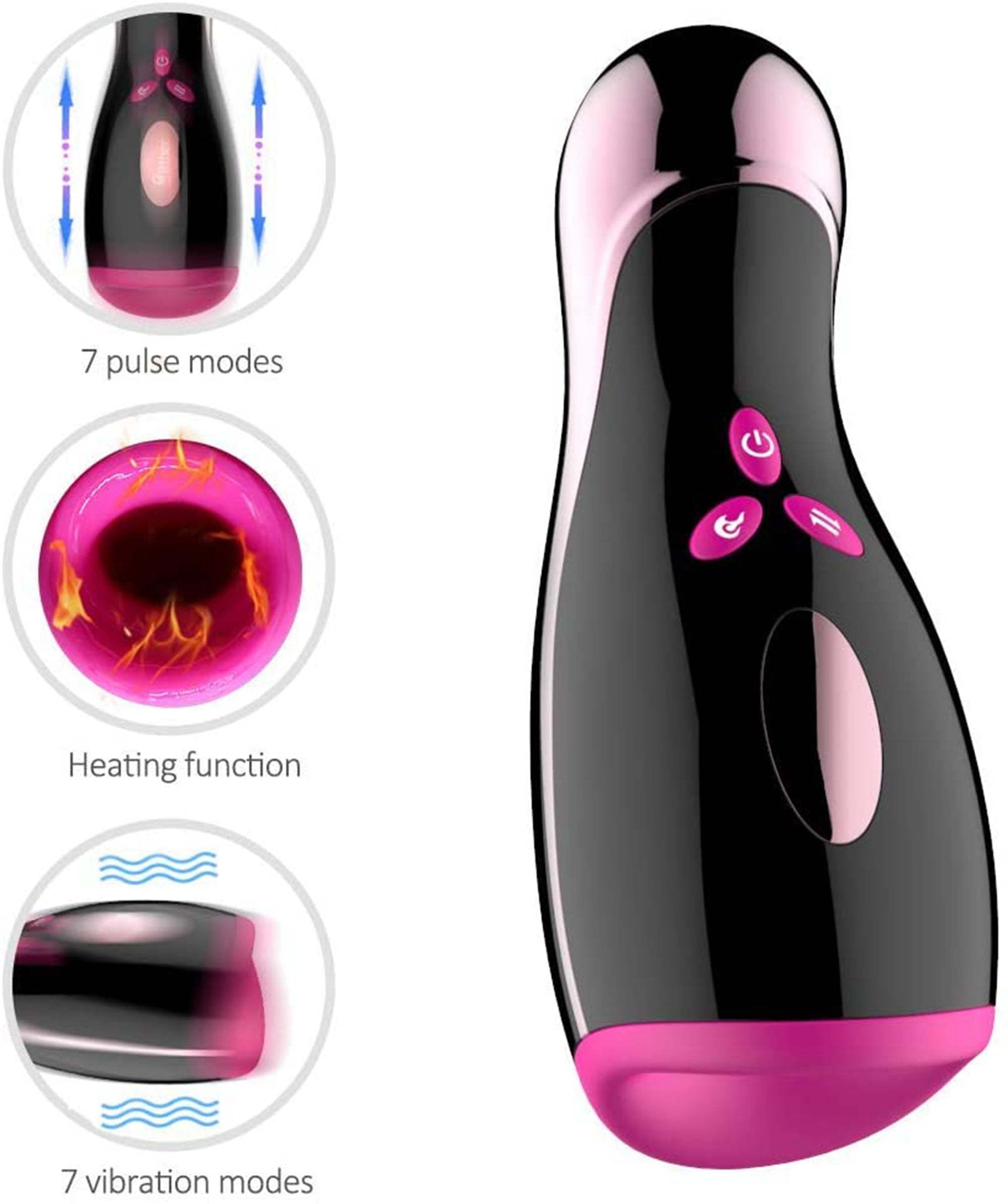 FESXTY Automatic Male Masturbator Sex Toy Men, 7 and Vibrating and Heating Modes for Men Self Pleasure Masturbation, Black and Purple picture
