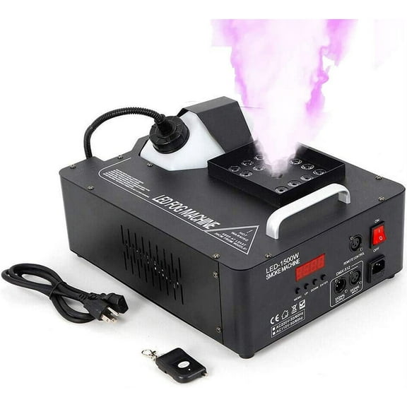 FETCOI 1500W 24 RGB LED Fog Machine 3in1DMX Vertical Spray Wireless Stage Light Fogger