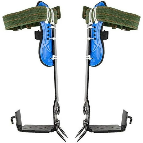 FETCOI 2 Gears Tree Climbing Spike Kit Safety Adjustable Belt Lanyard Rope Rescue Belts (Blue)