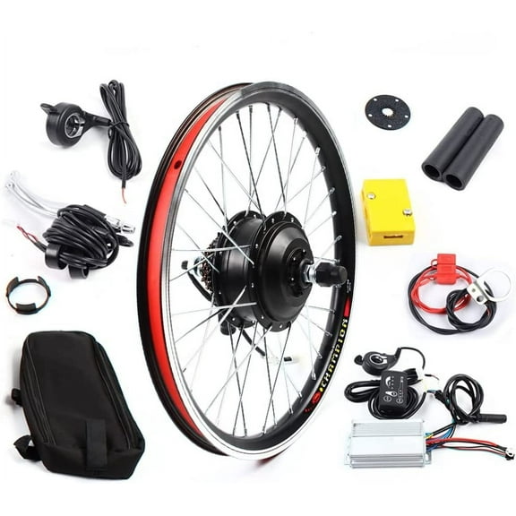 FETCOI 20" Rear Wheel Hub Electric Bike Conversion Kit, 36V 250W E-Bike Powerful Hub Motor Kit with SW-810LED Display Waterproof Wire Front Wheel Hub Assembly Motor Kit