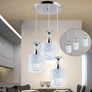 Fetcoi 3-Light Flower Pattern Chandelier, Modern Iron Pendant Lighting, Adjustable