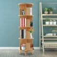 thumbnail image 1 of FETCOI 360° Rotating Bookshelf Wood Bookcase Storage Shelf Freestanding Display Rack 4 Tiers, 1 of 9