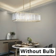 thumbnail image 1 of FETCOI 4-Lights Chandelier Rectangular Ceiling Light k9 Crystal Pendant Light Height Adjustable (Gold), 1 of 6