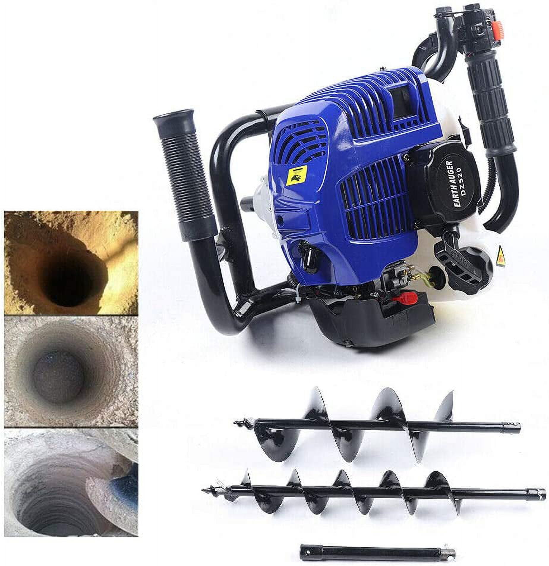 FETCOI 52CC Gas Powered Post Hole Digger Auger Bit Kit Single Cylinder 2Stroke AirCooled Post