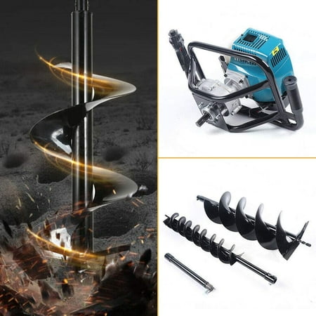 FETCOI 52CC Gas Powered Post Hole Digger Earth Auger Borer Fence Ground Drill + 2 Bits