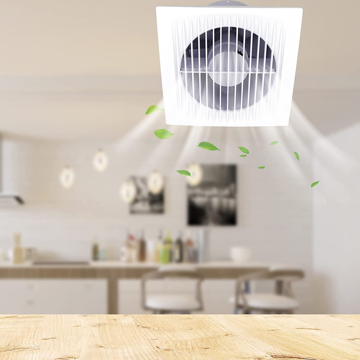 Fetcoi HGA-150C 6" Duct 295 m³/h 22W 110V ABS Ventilation Fan 37 dB, 2350 RPM for Bathroom - White