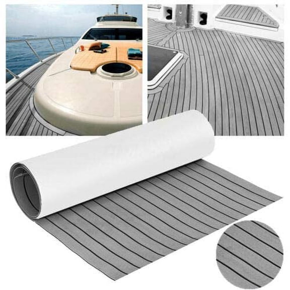 FETCOI 95"x36" Marine Yacht Mat EVA Foam Teak Decking Flooring Carpet Non-slip Pads