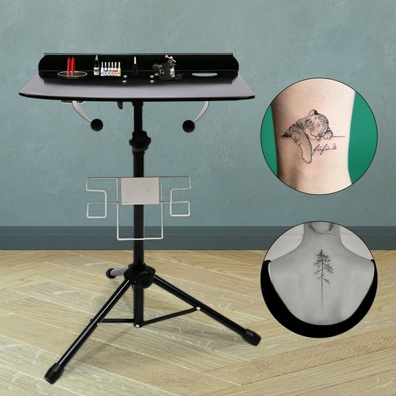 FETCOI Adjustable Tattoo Workstation Desk Stable Tattoo Workbench w/ Tattoo Storage Box